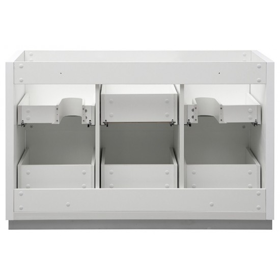 Valencia 48" Glossy White Free Standing Double Sink Modern Bathroom Cabinet