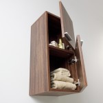 Fresca Walnut Bathroom Linen Side Cabinet w/ 2 Storage Areas