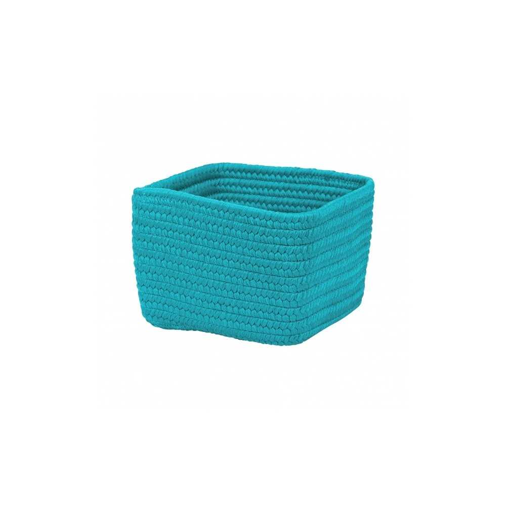 Colonial Mills Basket Braided Craft Basket Aqua Blue Rectangle