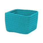 Colonial Mills Basket Braided Craft Basket Aqua Blue Rectangle