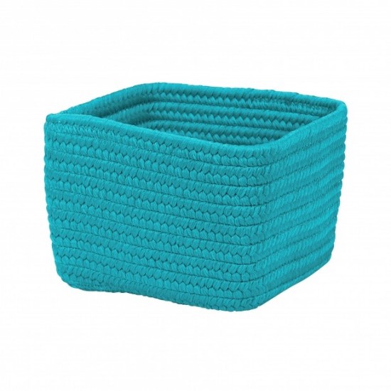 Colonial Mills Basket Braided Craft Basket Aqua Blue Rectangle