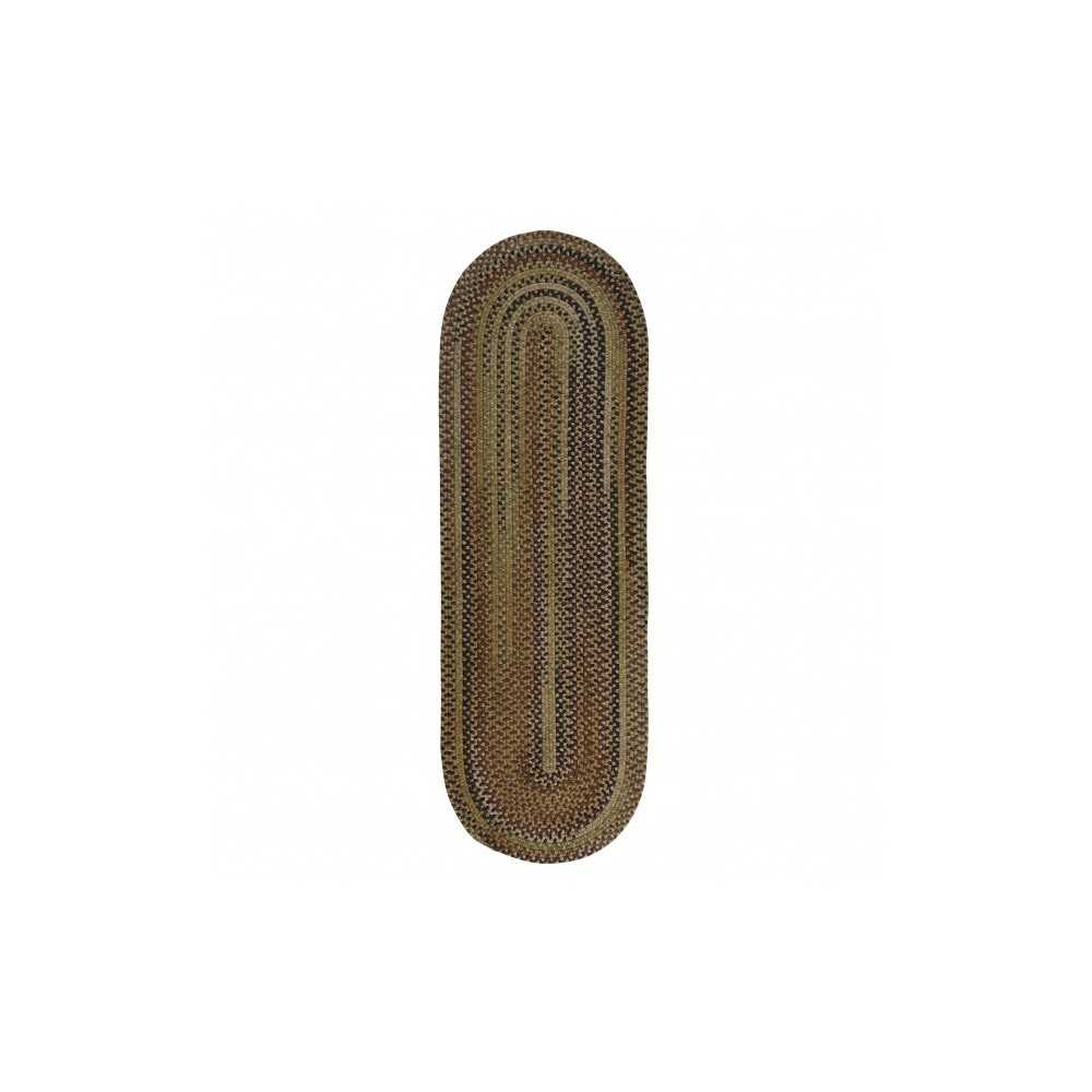 Colonial Mills Rug Braided Wool Runner Harbor Green Runner (Oval)