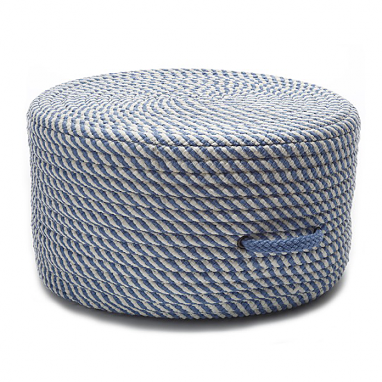 Colonial Mills Pouf Bright Twist Pouf Blue Ice & White Round