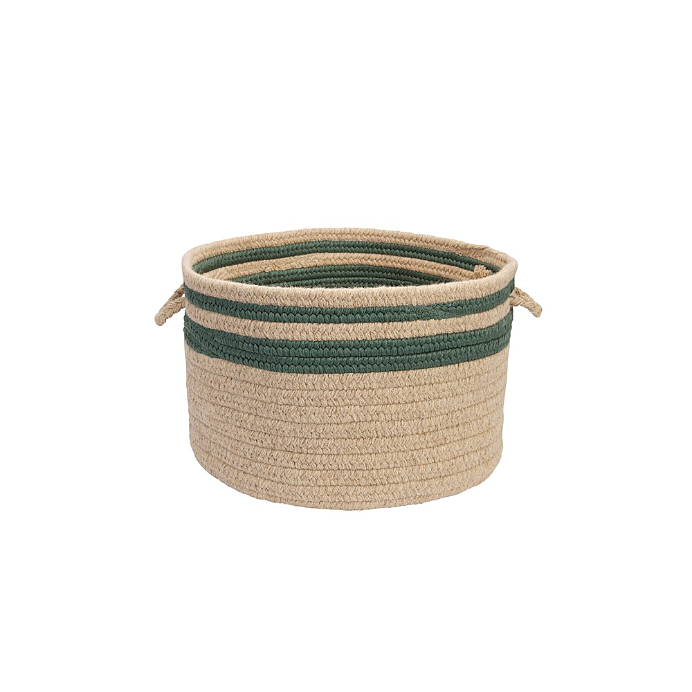 Colonial Mills Basket Cabin Stripe Storage Myrtle Green Round