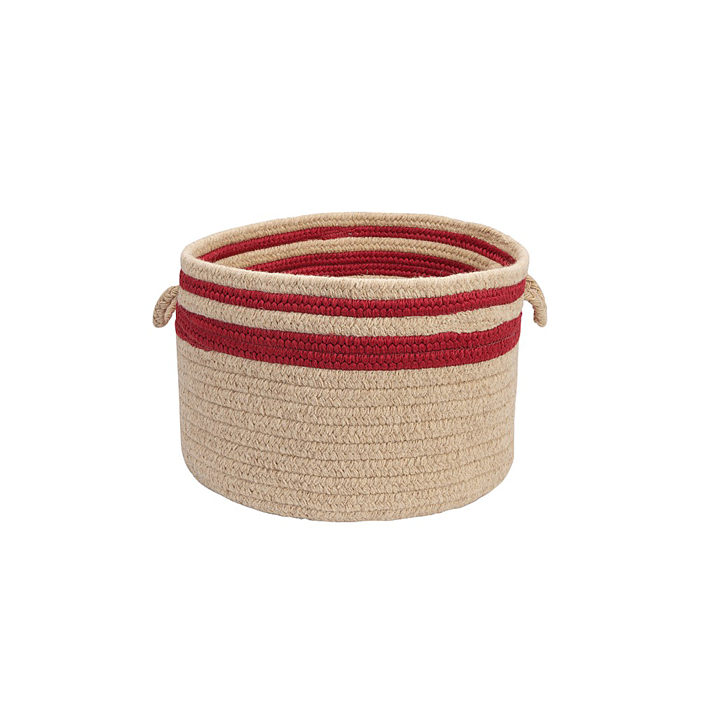 Colonial Mills Basket Cabin Stripe Storage Sangria Round