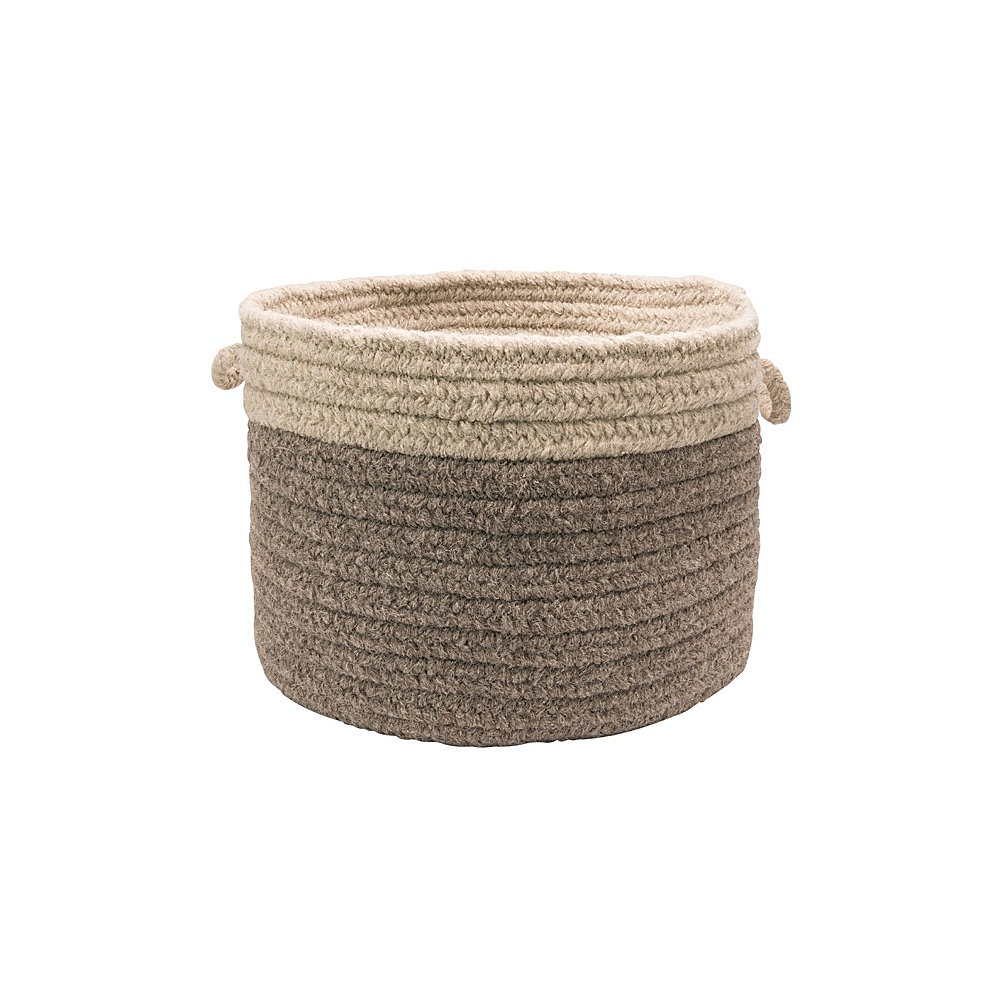 Colonial Mills Chunky Natural Wool Dipped Basket Dark Gray/Light Gray Round