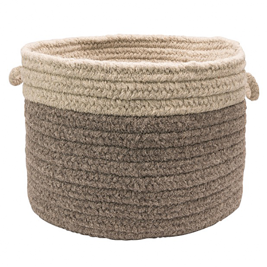 Colonial Mills Chunky Natural Wool Dipped Basket Dark Gray/Light Gray Round