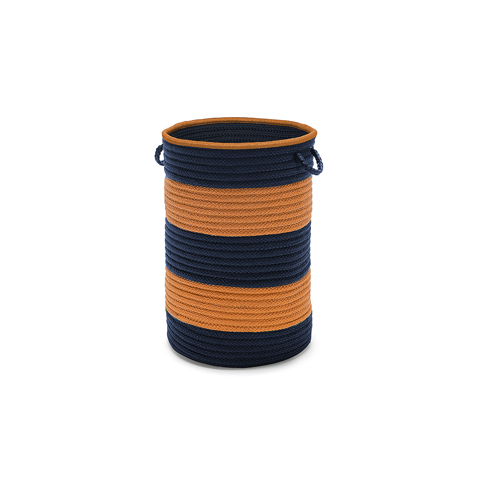 Colonial Mills Hamper Color Block Hamper Navy Orange Round Hamper