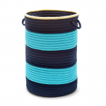 Colonial Mills Hamper Color Block Hamper Turquoise Navy Round Hamper