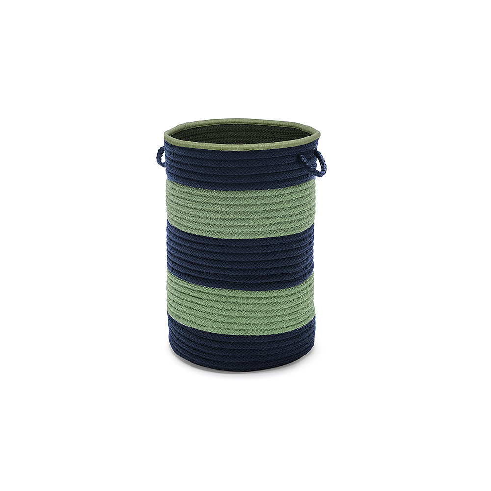 Colonial Mills Hamper Color Block Hamper Navy Green Round Hamper