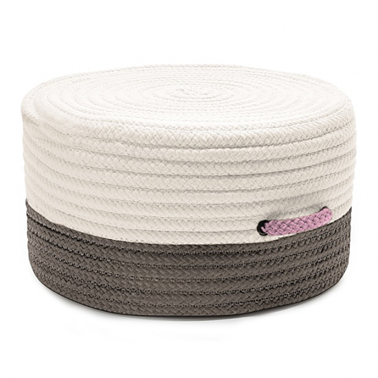 Colonial Mills Pouf Color Block Pouf Gray & Pink Round