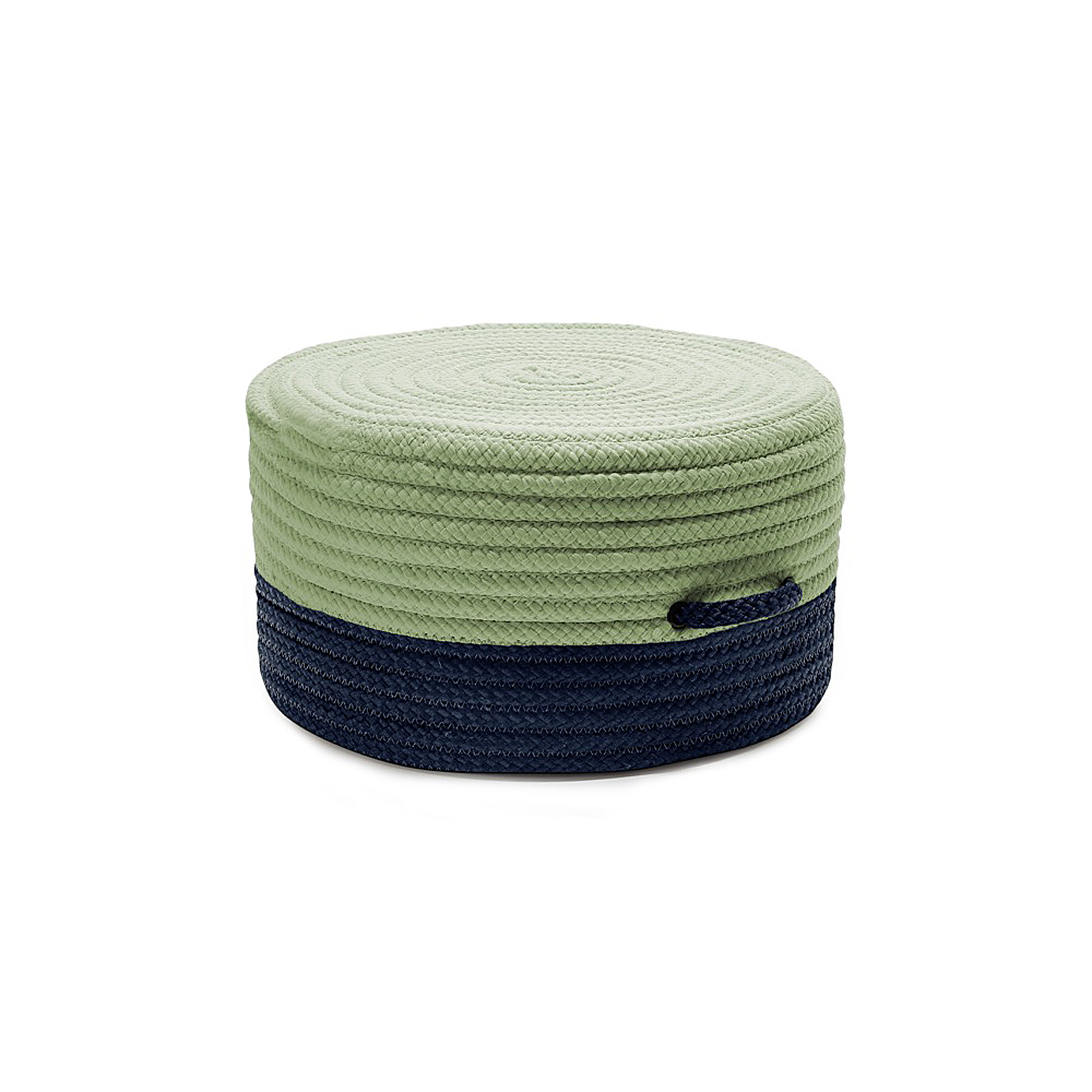 Colonial Mills Pouf Color Block Pouf Navy & Green Round