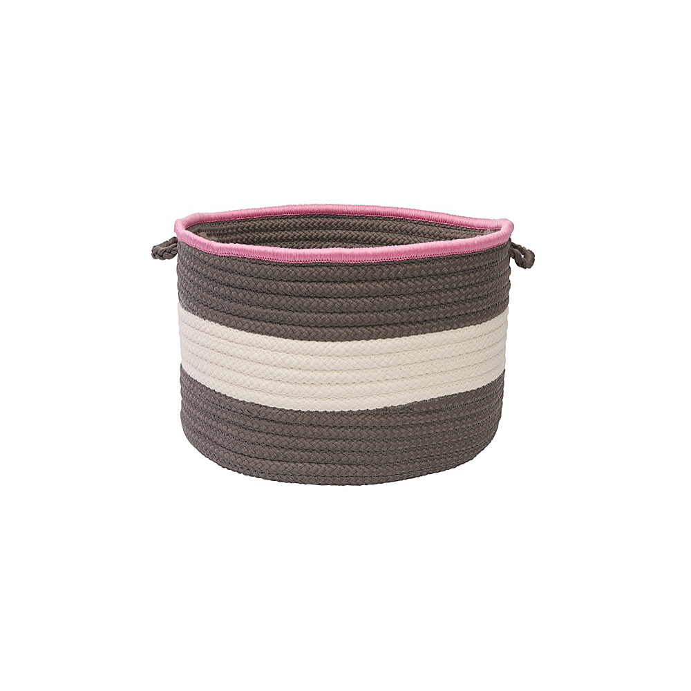 Colonial Mills Basket Color Block Round Basket Gray Pink Round