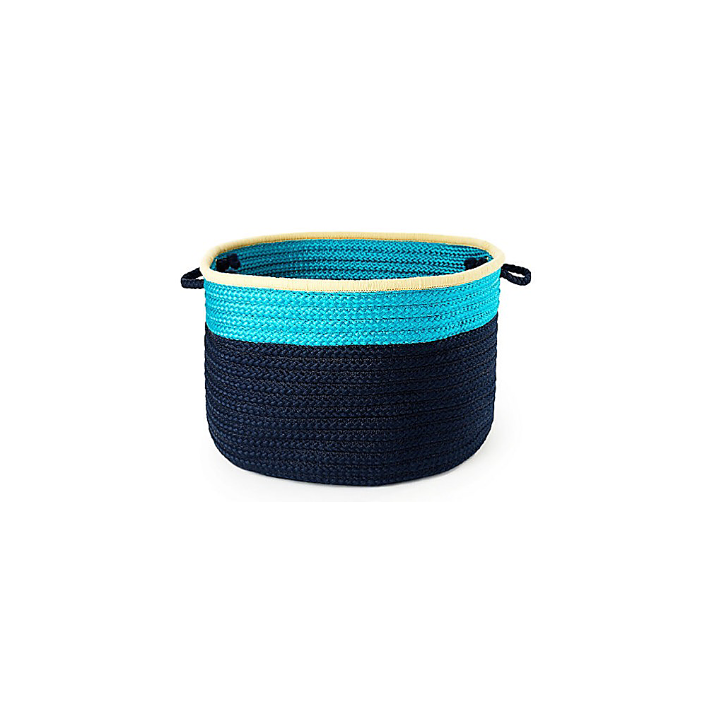 Colonial Mills Basket Color Block Round Basket Turquoise Navy Round