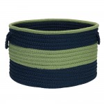 Colonial Mills Basket Color Block Round Basket Navy Green Round