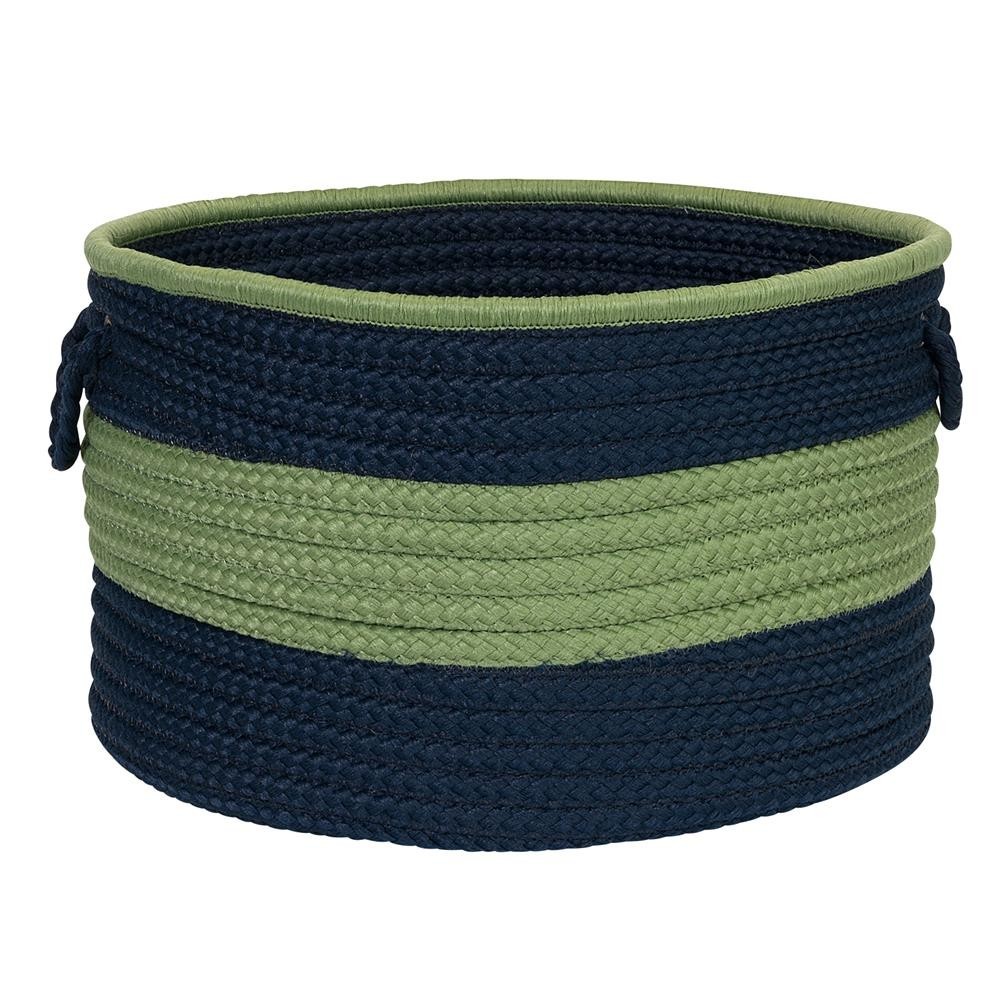 Colonial Mills Basket Color Block Round Basket Navy Green Round Colonial Mills Basket Color Block Round Basket Navy Green Round