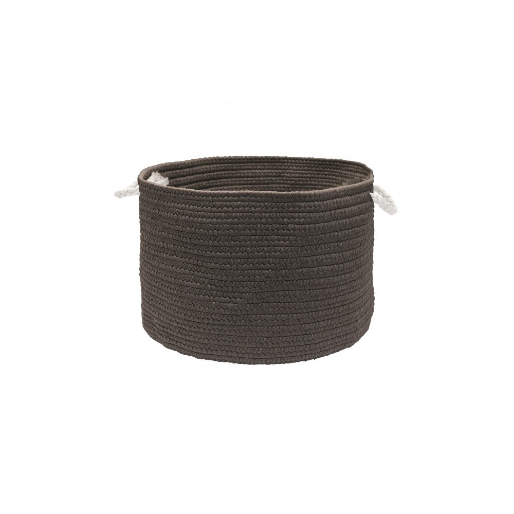 Colonial Mills Basket Colorful Braided Toy Basket Graphite Round Colonial Mills Basket Colorful Braided Toy Basket Graphite Round