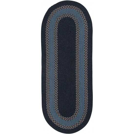 Colonial Mills Rug Corsair Banded Runner Navy Runner (Oval)