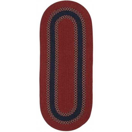 Colonial Mills Rug Corsair Banded Runner Red Runner (Oval)