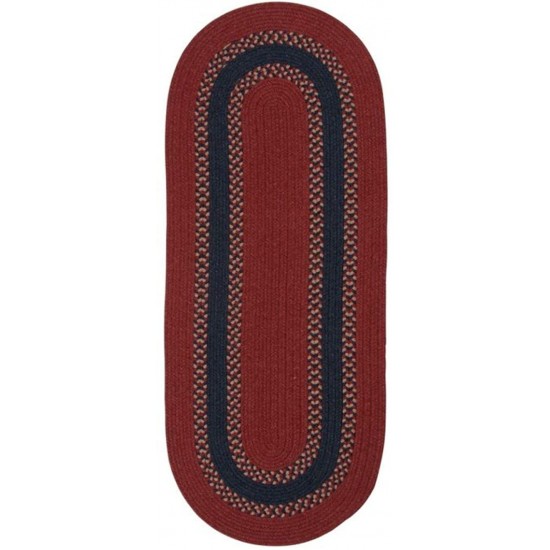 Colonial Mills Rug Corsair Banded Runner Red Runner (Oval)