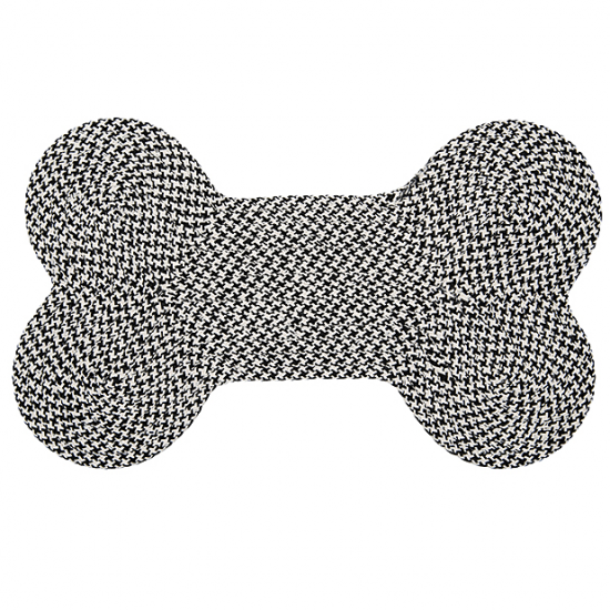 Colonial Mills Dog Bone Rug Dog Bone Houndstooth Bright Black Dog Bone