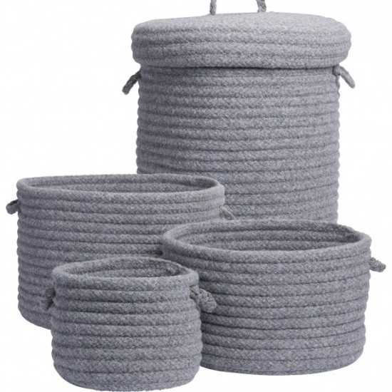 Colonial Mills Basket Dre Braided Wool Light Grey Round