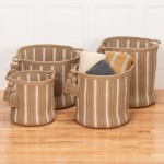 Colonial Mills Basket Dublin Basket Taupe & White Round