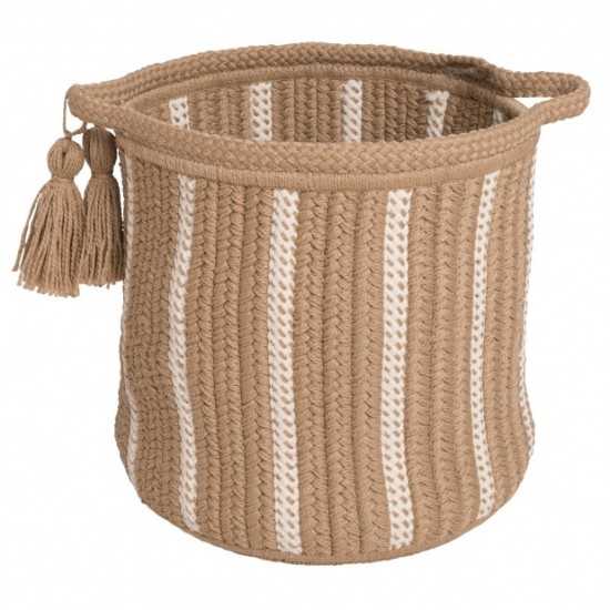 Colonial Mills Basket Dublin Basket Taupe & White Round