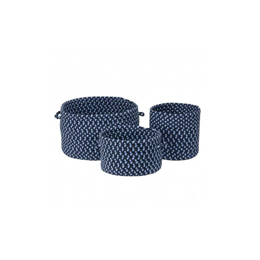 Colonial Mills Basket Early Years Braided Toy Storage Navy Blue Round