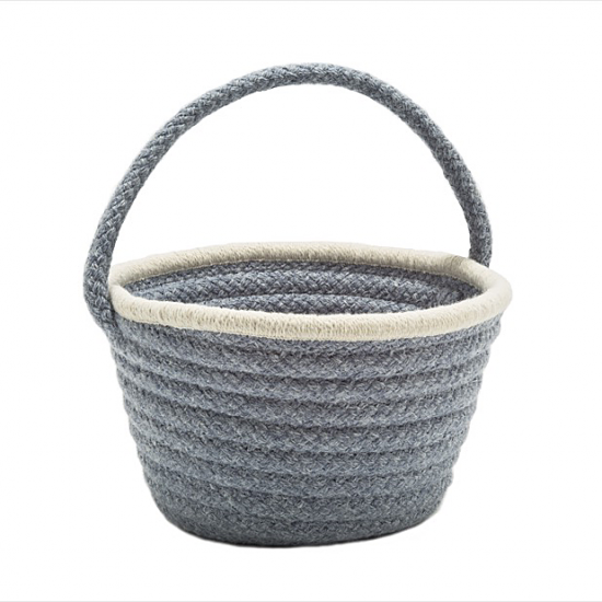 Colonial Mills Basket Easter Pastel Wool Basket Denim Round