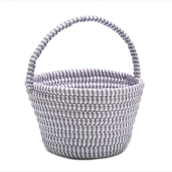 Colonial Mills Basket Easter Ticking Basket Purple Round