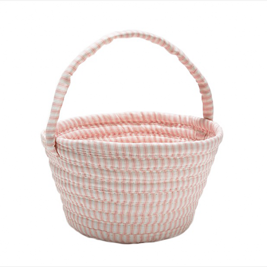 Colonial Mills Basket Easter Ticking Basket Pink Round