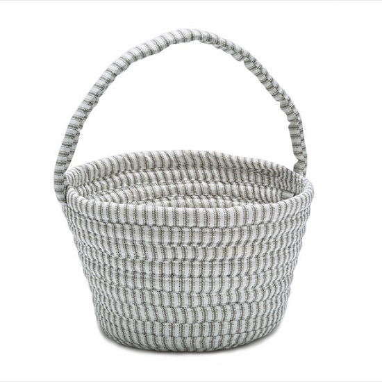 Colonial Mills Basket Easter Ticking Basket Gray Round