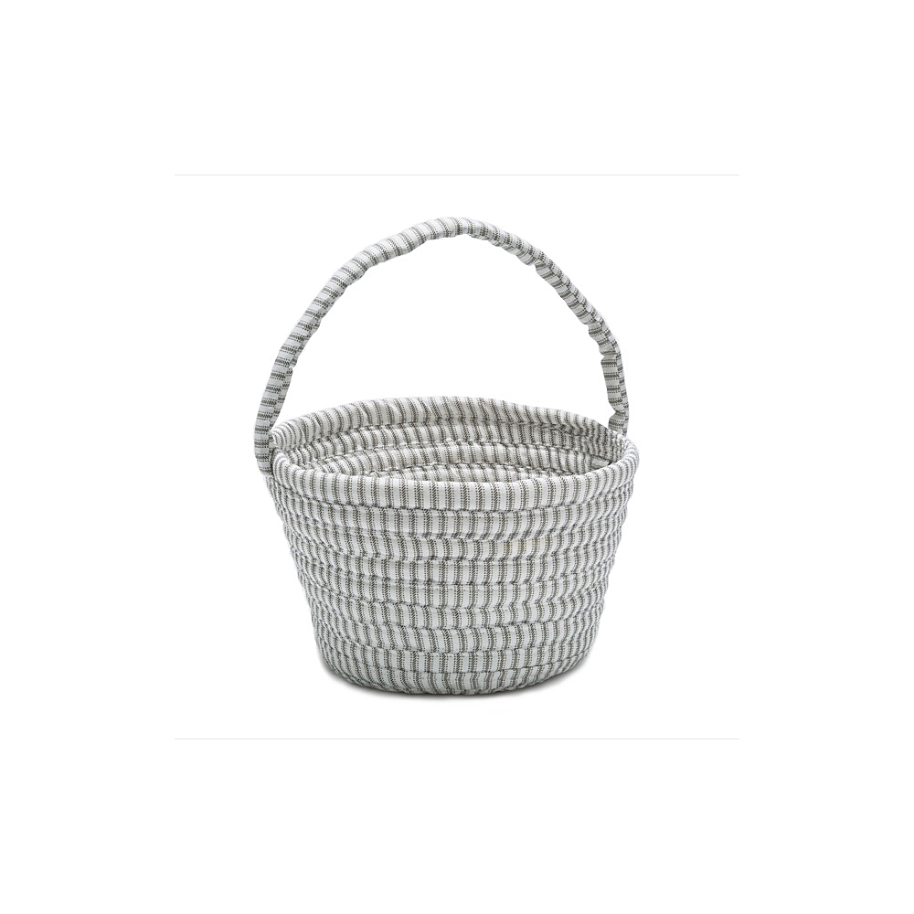 Colonial Mills Basket Easter Ticking Basket Gray Round