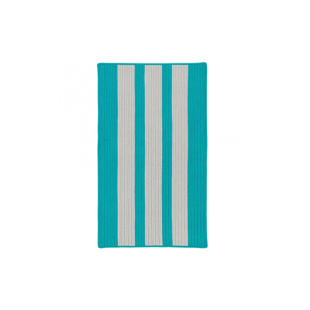 Colonial Mills Rug Everglades Vertical Stripe Turquoise Rectangle