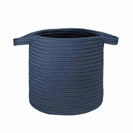 Colonial Mills Hamper Farm Braided Laundry Basket Dusk Blue Round