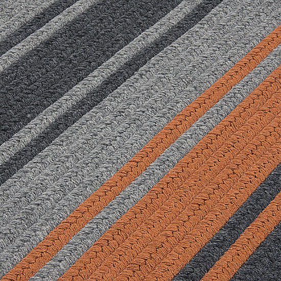 Colonial Mills Rug Frazada Stripe Charcoal /Orange Rectangle