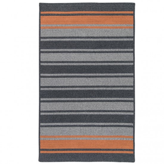 Colonial Mills Rug Frazada Stripe Charcoal /Orange Rectangle