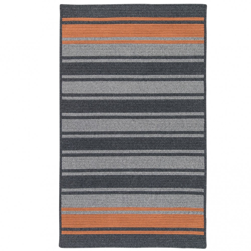 Colonial Mills Rug Frazada Stripe Charcoal /Orange Rectangle Colonial Mills Rug Frazada Stripe Charcoal /Orange Rectangle