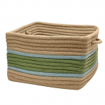 Colonial Mills Basket Garden Banded Square Basket Moss/ Federal Blue Square