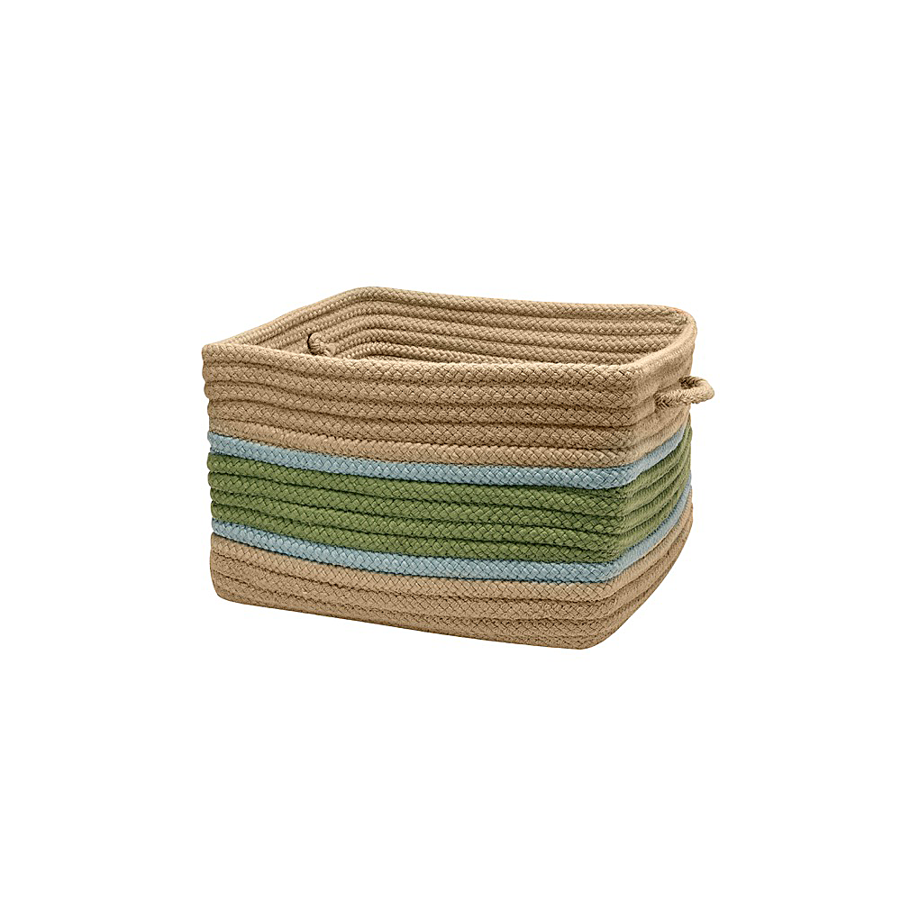 Colonial Mills Basket Garden Banded Square Basket Moss/ Federal Blue Square