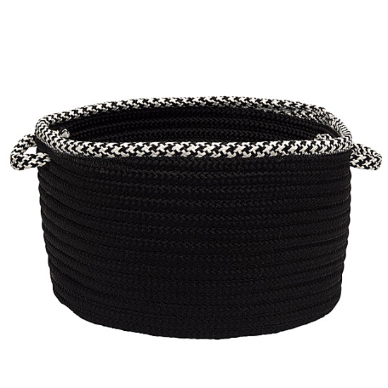 Colonial Mills Basket Houndstooth Bright Edge Basket Black Round