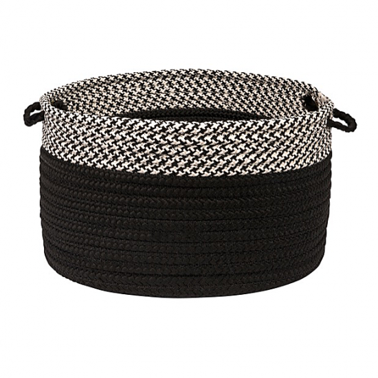Colonial Mills Basket Houndstooth Dipped Basket Black Round