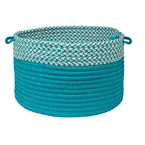 Colonial Mills Basket Houndstooth Dipped Basket Turquoise Round