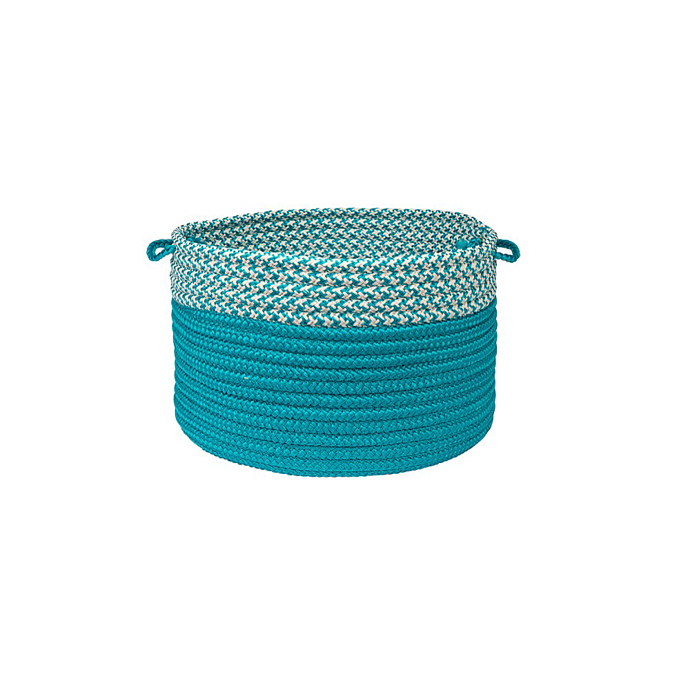 Colonial Mills Basket Houndstooth Dipped Basket Turquoise Round