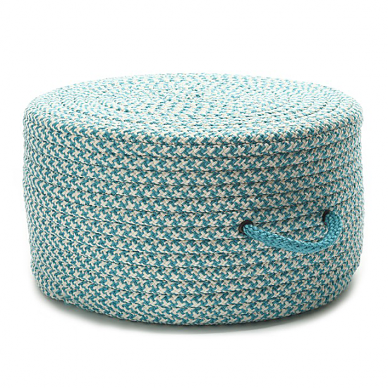 Colonial Mills Pouf Houndstooth Pouf Turquoise Round