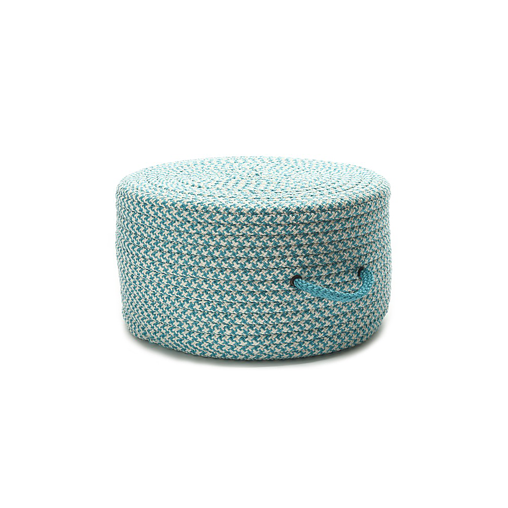 Colonial Mills Pouf Houndstooth Pouf Turquoise Round