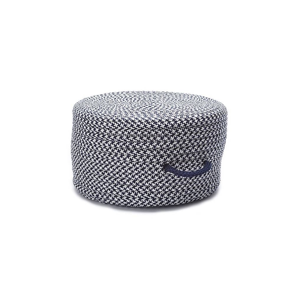 Colonial Mills Pouf Houndstooth Pouf Navy Round