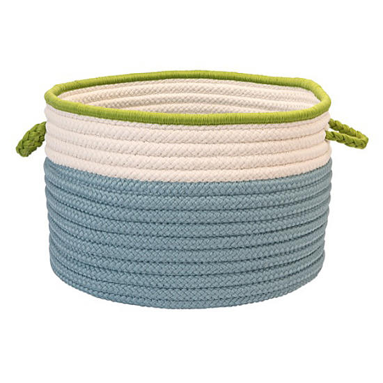 Colonial Mills Basket In The Band Storage Bins Light Blue & Bright Green Round