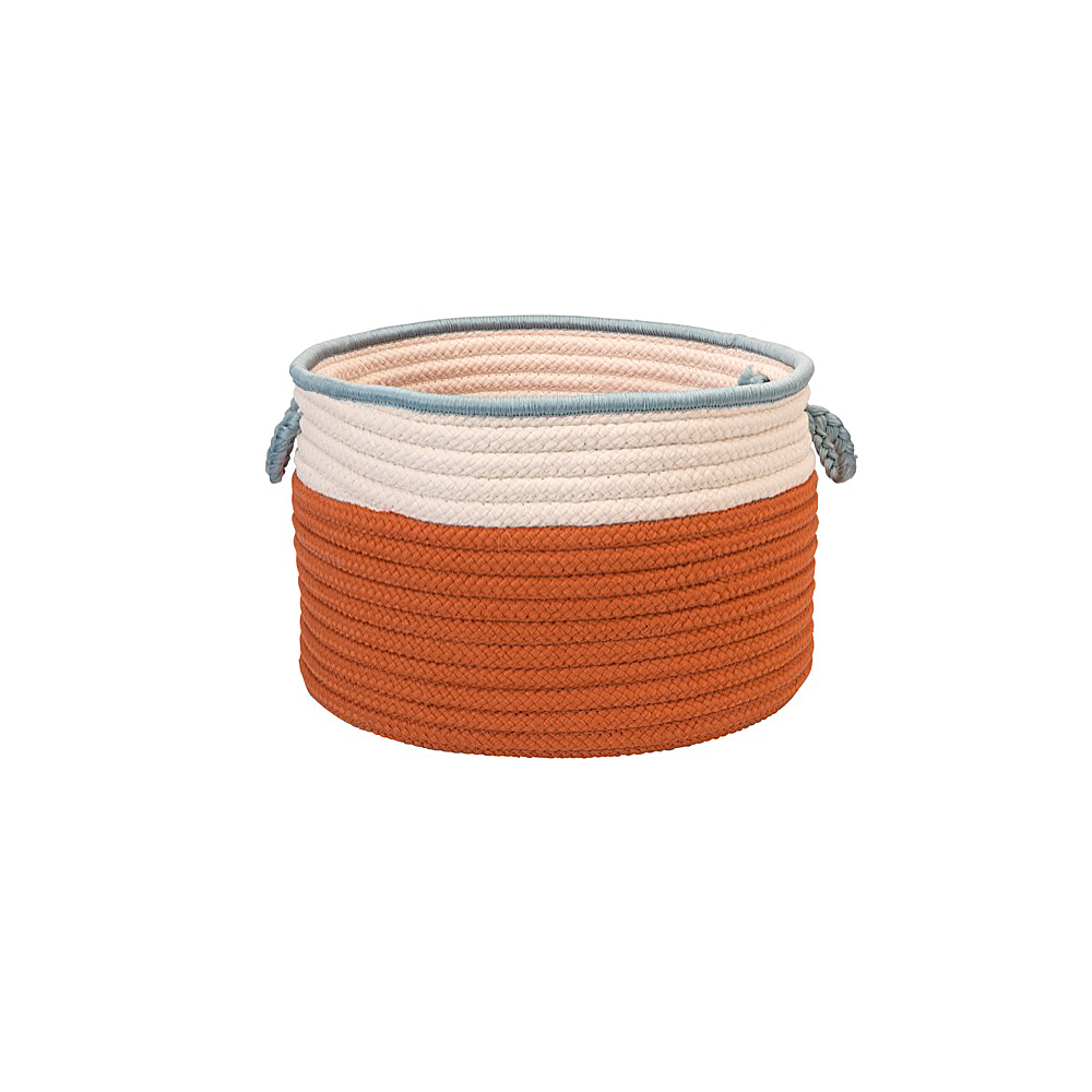 Colonial Mills Basket In The Band Storage Bins Orange & Light Blue Round